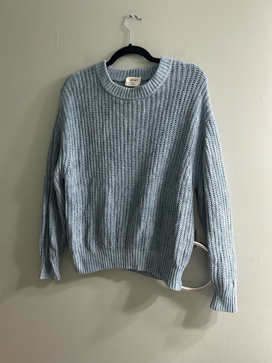 Aritzia Sweaters - Wilfred Aritzia Essential Chenille Sweater in Light Blue knit